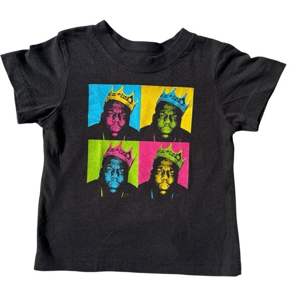 Notorious B.I.G. Biggie Baby Black 18M Cotton T-Shirt Toddler Rap Hip Hop Rapper - Picture 1 of 7